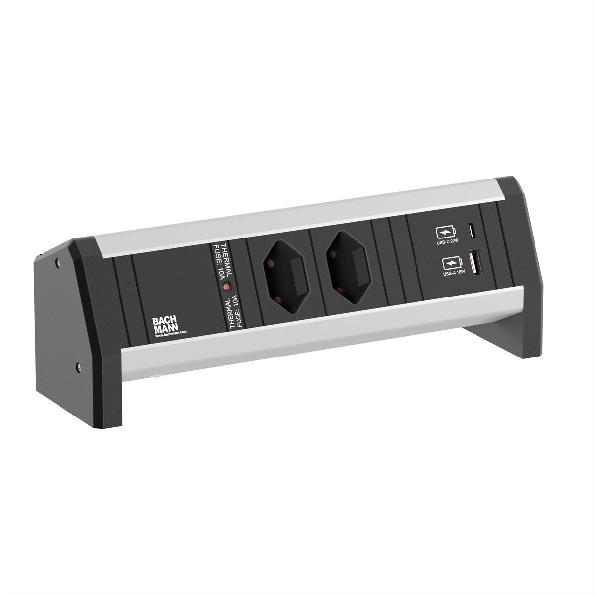 BACHMANN DESK 2xCH 0°, 1xUSB A/C 22W GST18 Switzerland