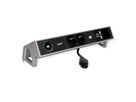 BACHMANN DESK2 1xIOTspot 2xprotective contact, USB Charger 1xABD 0.2m GST18, inox