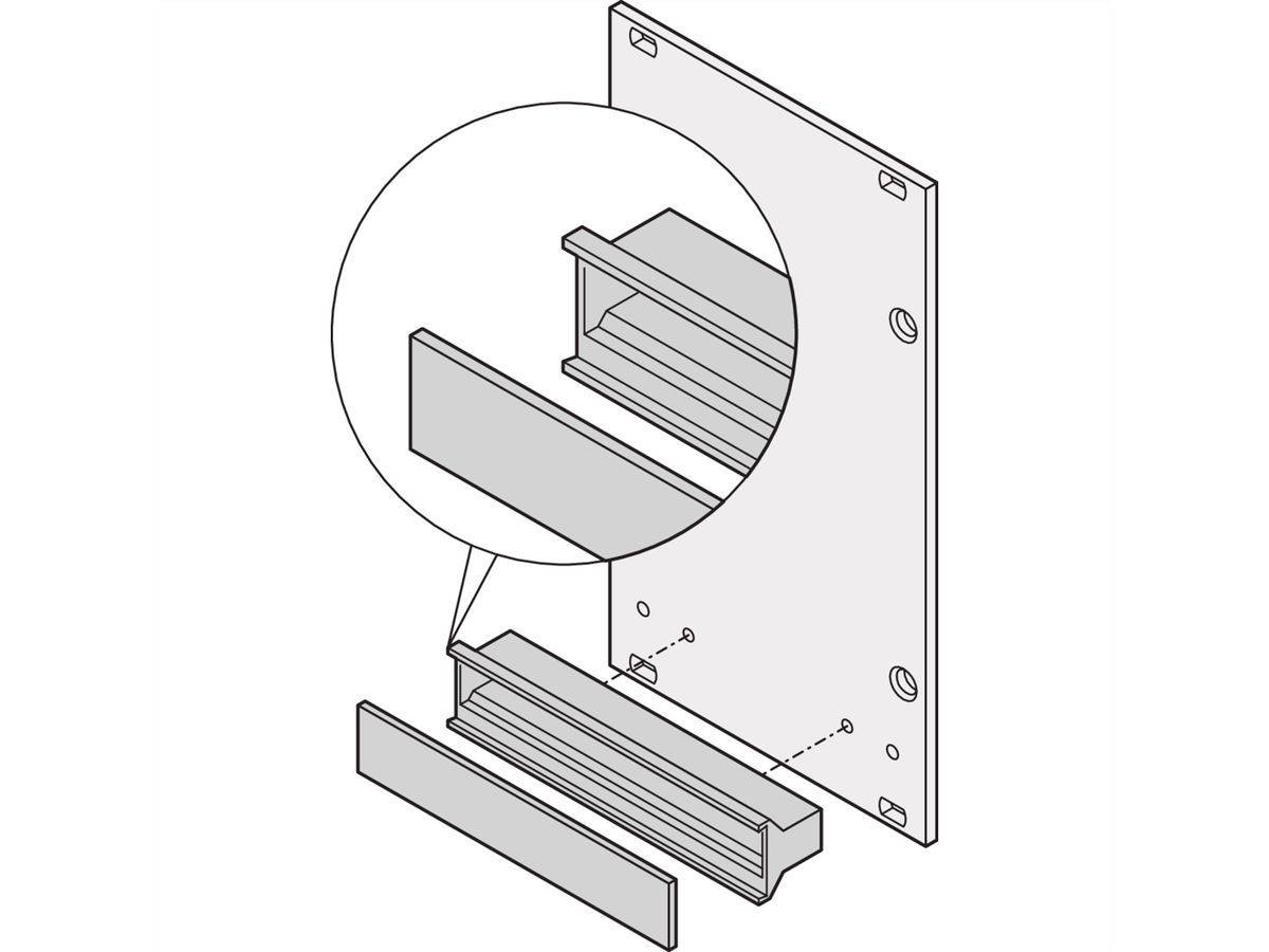 SCHROFF statische handgreep kunststof trapeziumvormig, grijs, 10 PK