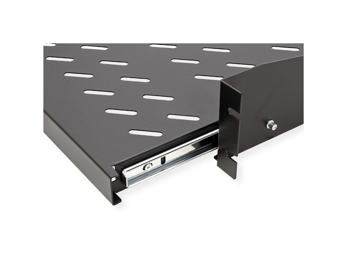 VALUE 19"-plank uitschuifbaar, 2 HE, 404 x 350 mm, 30 kg draagvermogen