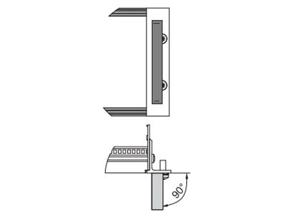 SCHROFF eendelige voorhandgreep, breedte 12,2 mm, zwart geanodiseerd, 3 HE, 102 mm