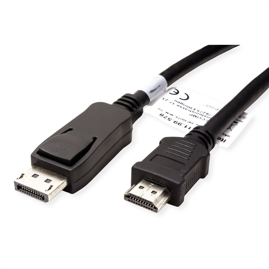 VALUE DisplayPort Cable, DP - HDTV, M/M, black, 1 m