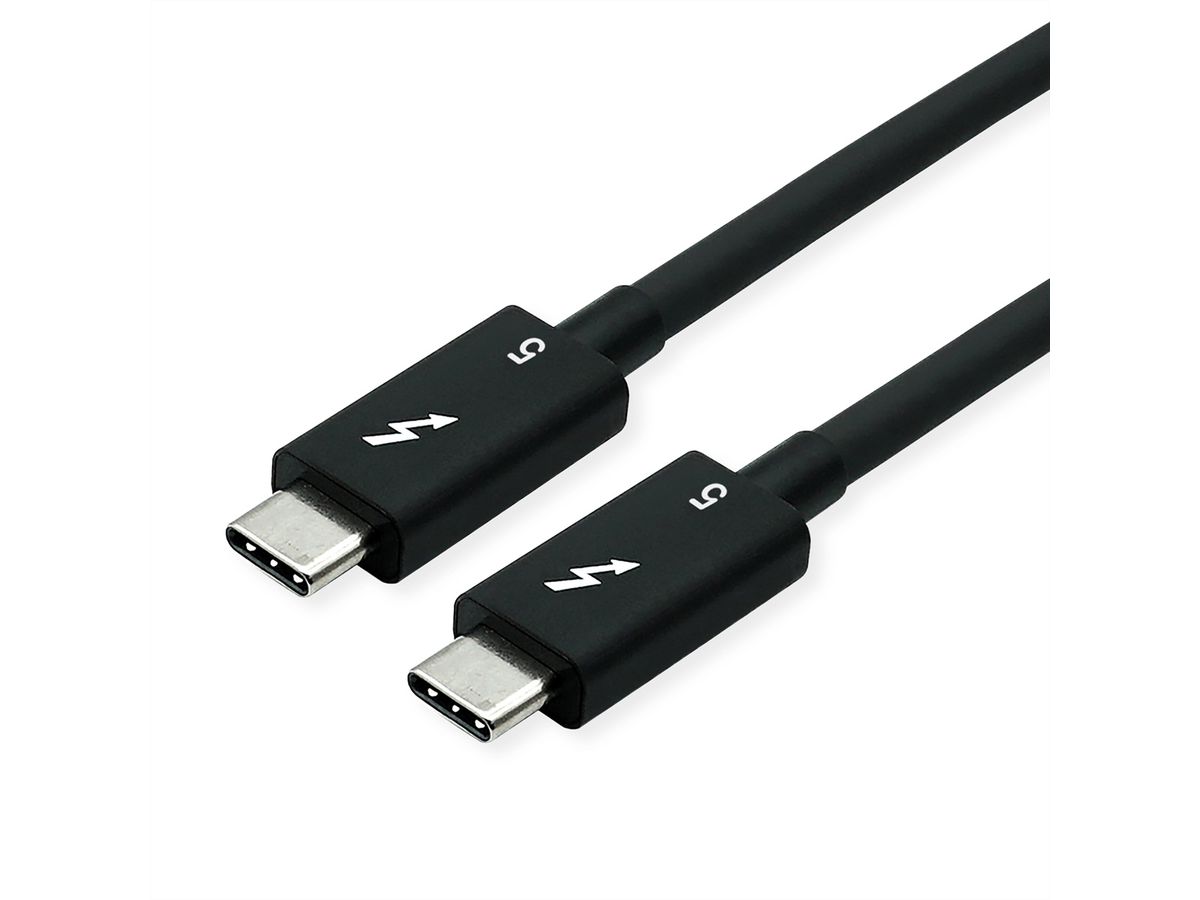 ROLINE Thunderbolt™ 5 kabel, C-C, M/M, 80Gbit/s, 240W, passief, zwart, 0,8 m