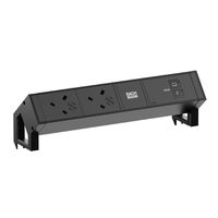 BACHMANN DESK2 2xUK 45° 3,15A, 1xUSB C/C 100W L=0,2m RAL9005