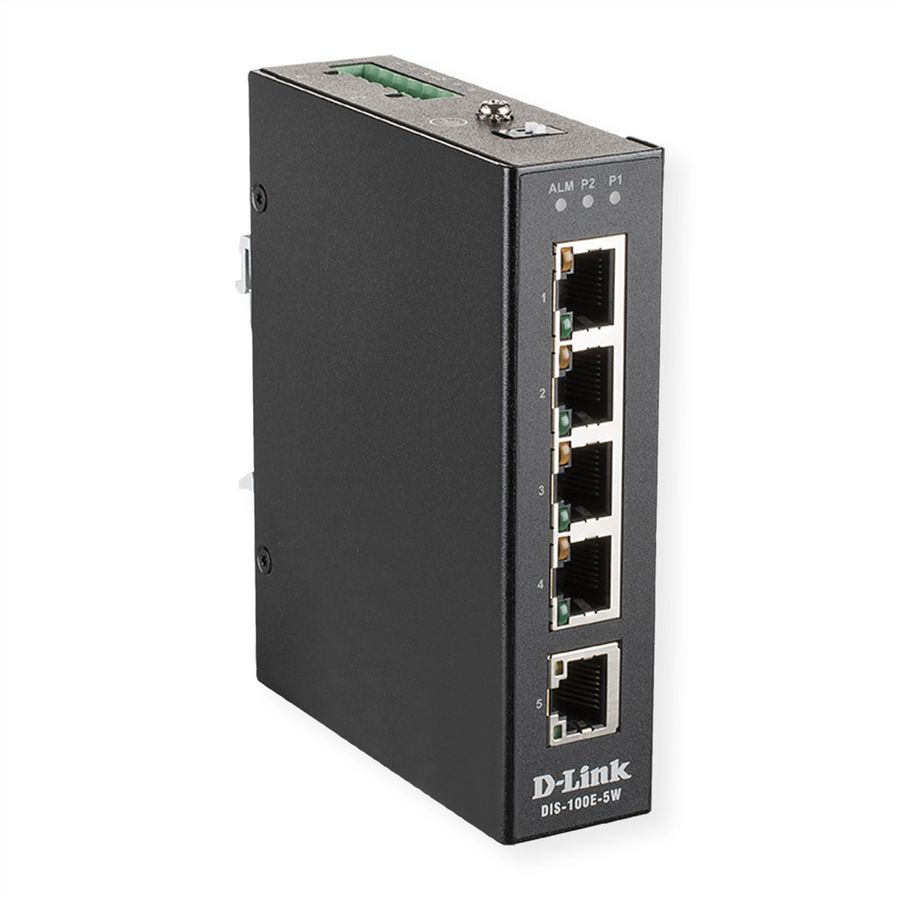 D-Link DIS-100E-5W industriële switch 5-poorts onbeheerd Layer2 Fast Ethernet