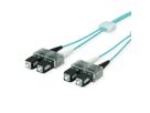 saCon Patch cables LED-Duplex 50/125µm OM3, SC/SC, turquoise, 1 m