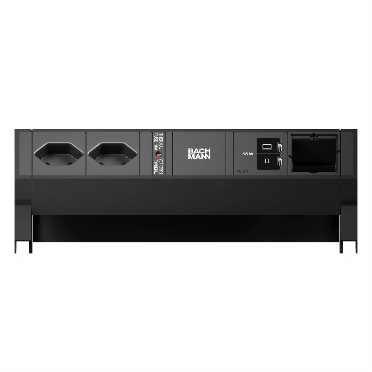 BACHMANN DESK2 2xCH 90° 1xUSB C/C 65W, 1xCM L=0.2m RAL9005