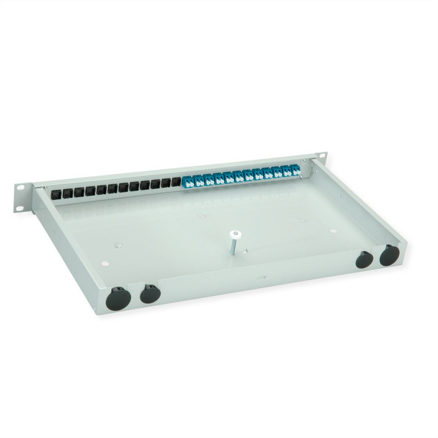TELEGÄRTNER BASIS eco LWL-Panel mit Kupplungen, 12x LC Duplex, blau, OS2