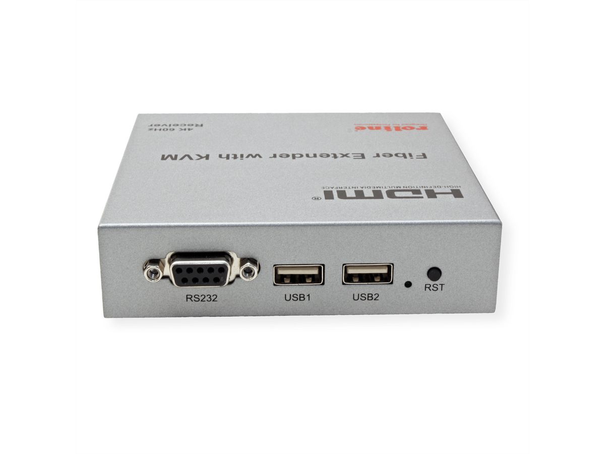 ROLINE KVM Extender over Fiber Optic, HDMI 4K, USB, 20 km