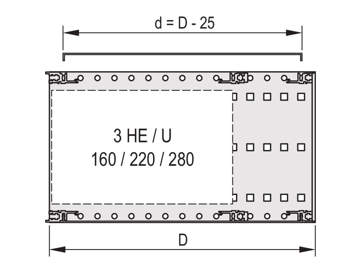 SCHROFF EuropacPRO Afdekplaat, universeel, 84 pk, 175 mm