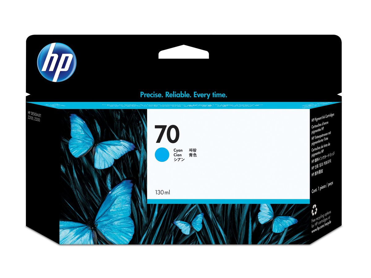 HP 70 cyaan DesignJet inktcartridge, 130 ml