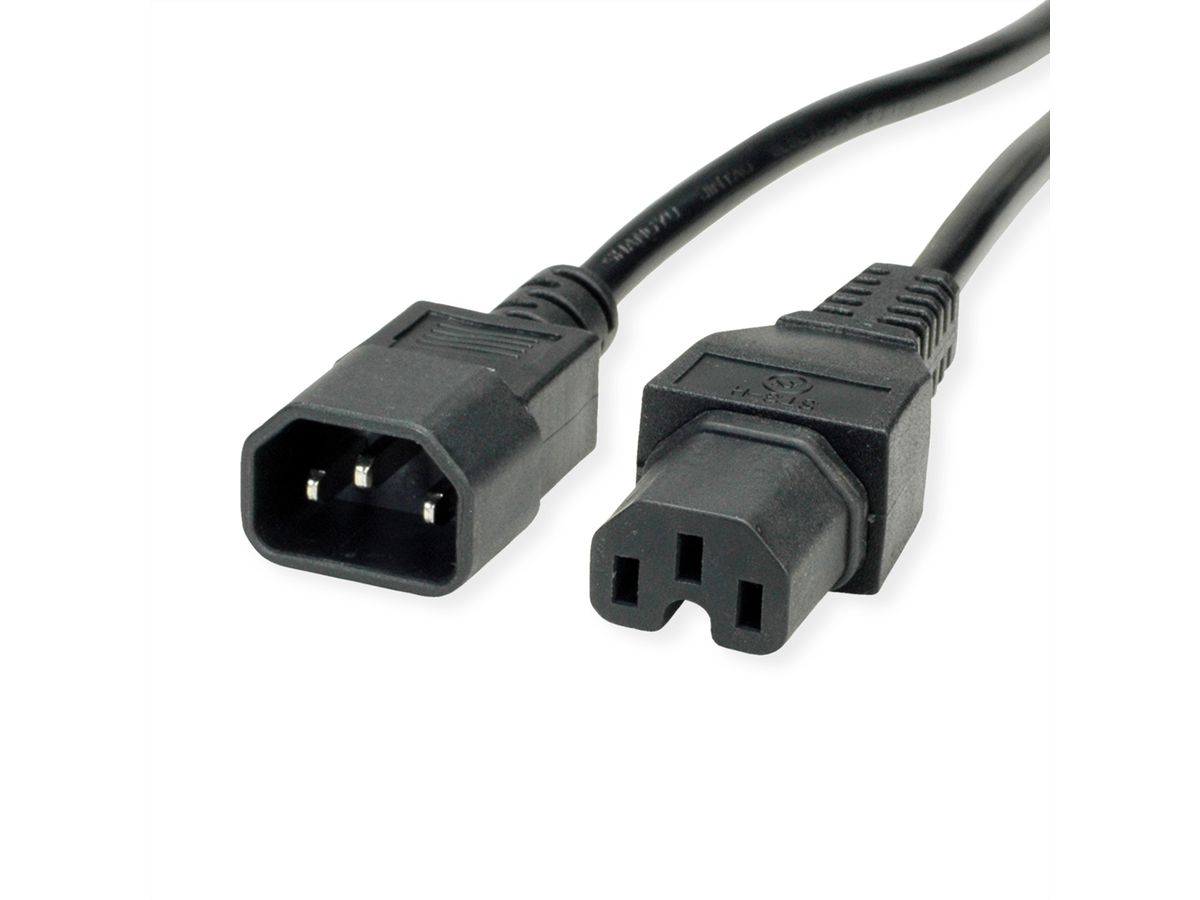 VALUE Stroomkabel IEC320/C14 male - C15 female, H05RN-F, zwart, 1,8 m