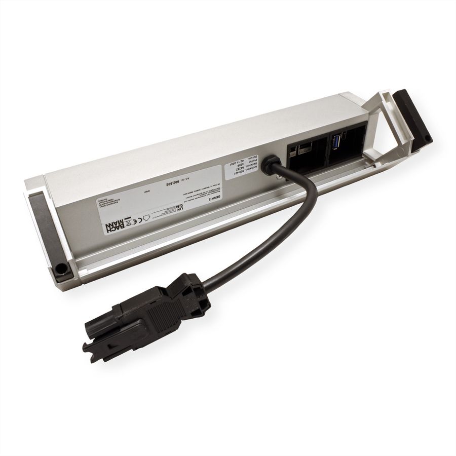 BACHMANN DESK2 3x earthing contact, 2x CAT6, 1x HDMI, 1x USB 3.0, Supply cable GST18 0.2m, INOX