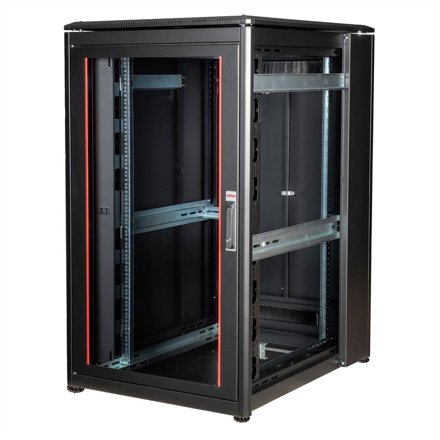 ROLINE 19-inch netwerkkast Pro 26 U, 800x1000 BxD Glazen deur zwart