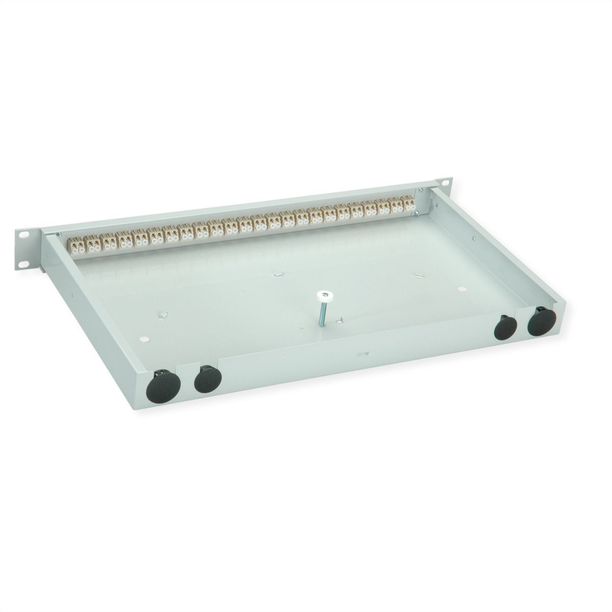 TELEGÄRTNER BASIS eco LWL-Panel mit Kupplungen, 24x LC Duplex, beige, OM2