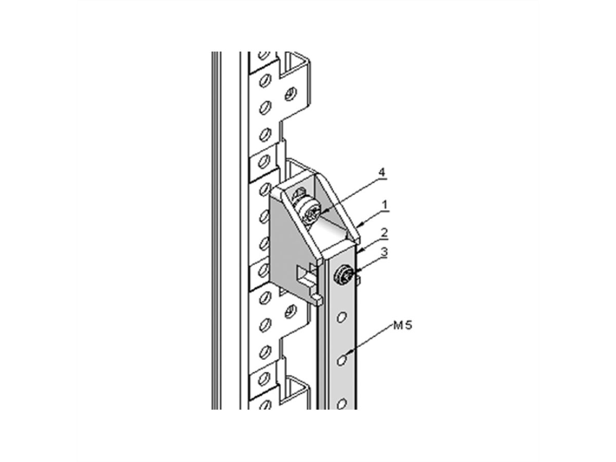 SCHROFF Grounding/Grounding Busbar Kit for Ring Terminations, 440 mm, 19"