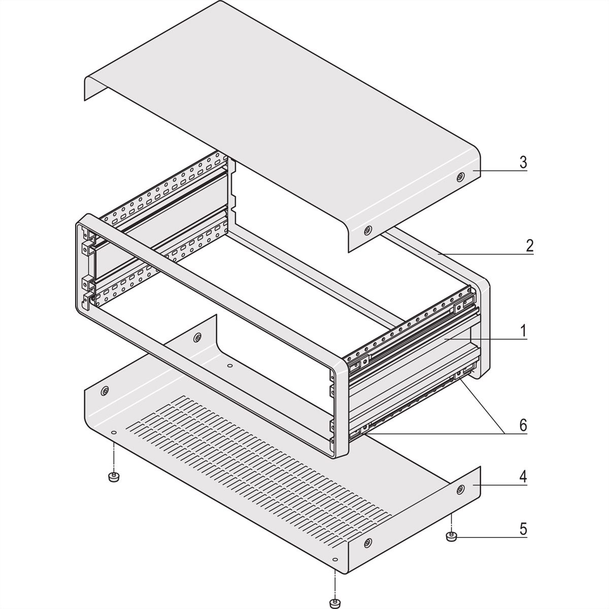 SCHROFF CompacPRO Desktop-kast, niet afgeschermd, 4 HE, 63 HE, 271 mm
