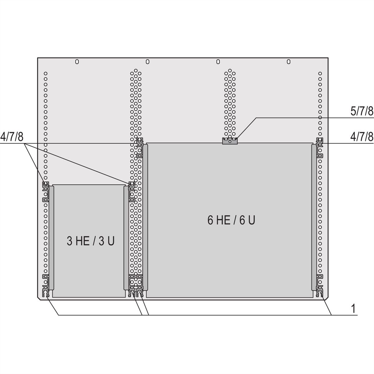 SCHROFF Euroboard Mounting Kit for insulated backplane Mounting, 2 U