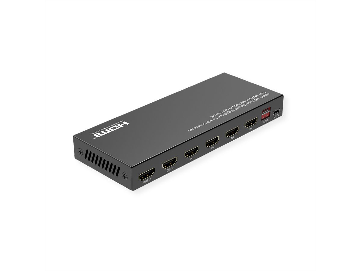 VALUE 4K HDMI Matrix Switch, 4 x 2, met afstandsbediening