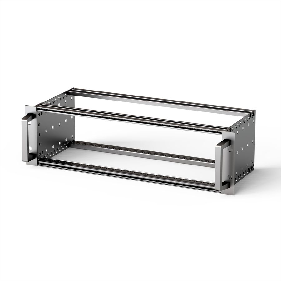 SCHROFF EuropacPRO 19" moduledrager voor moduledrager, zwaar, achteraf af te schermen, met handgreep vooraan, 3 HE, 175 mm