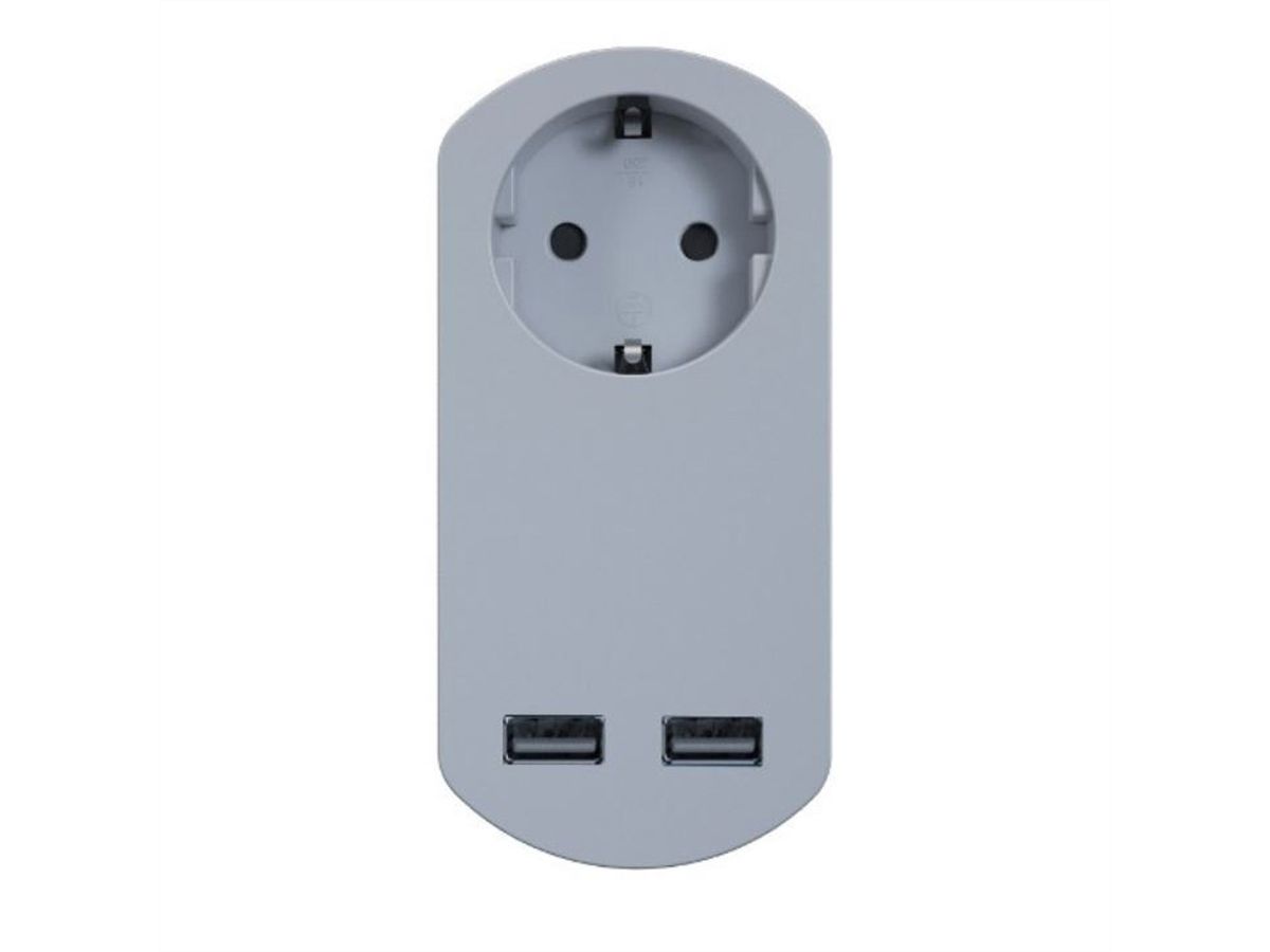 BACHMANN SMART 1x geaard contact, 2x USB opladers, Voor gebruik binnenshuis, wit
