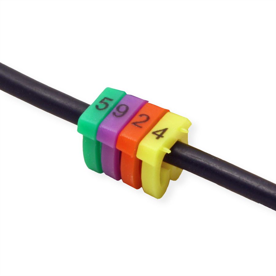VALUE kabelmarkeerset voor patchkabels, 10 x 10 stuks, 4 - 5.5mm, veelkleurig
