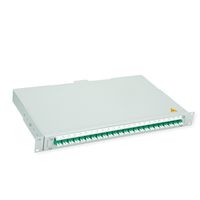 TELEGÄRTNER BASIS V LWL-Panel mit Kupplungen & Pigtails, 24x LC Duplex, grün, OS2 APC