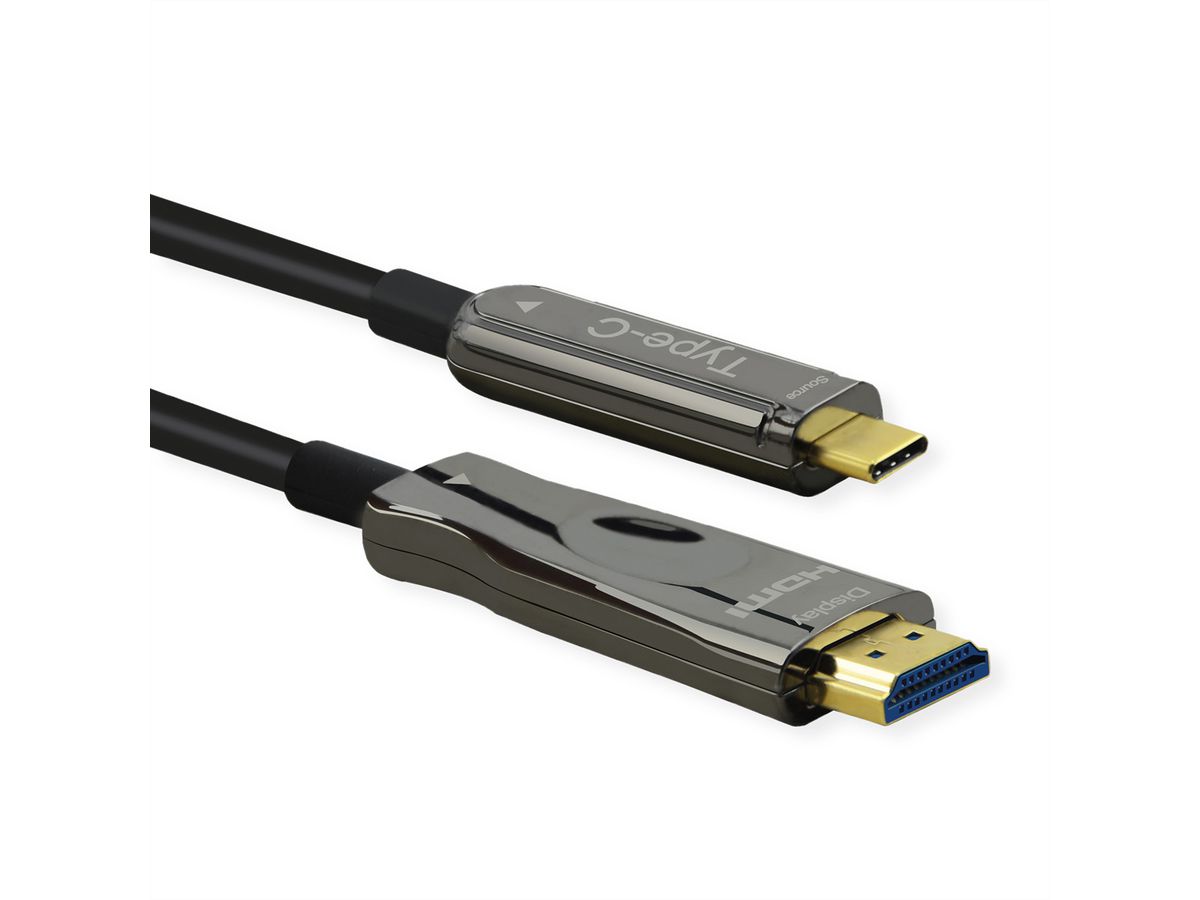 ROLINE USB type C - HDMI (AOC) adapterkabel, M/M, 4K60,, 30 m
