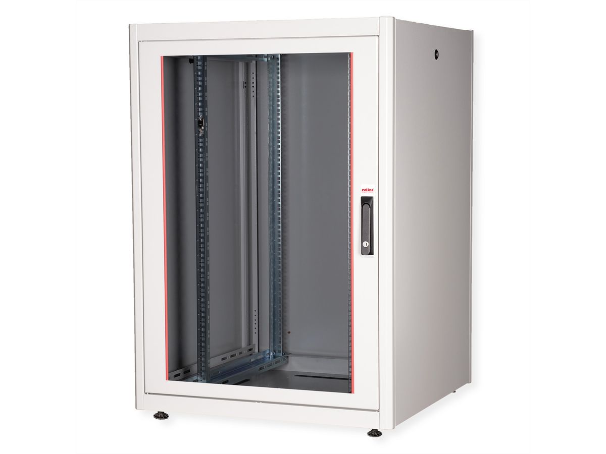 ROLINE 19-inch netwerkkast Basic 22 U, 800x800 BxD Glazen deur grijs