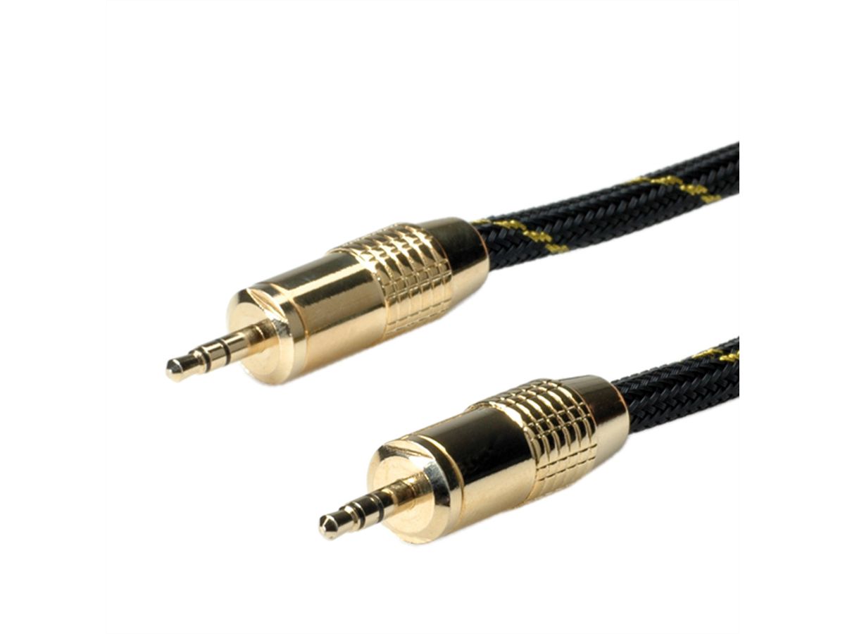 ROLINE GOLD 3,5 mm audio kabel M/M, Retail Blister, 2,5 m