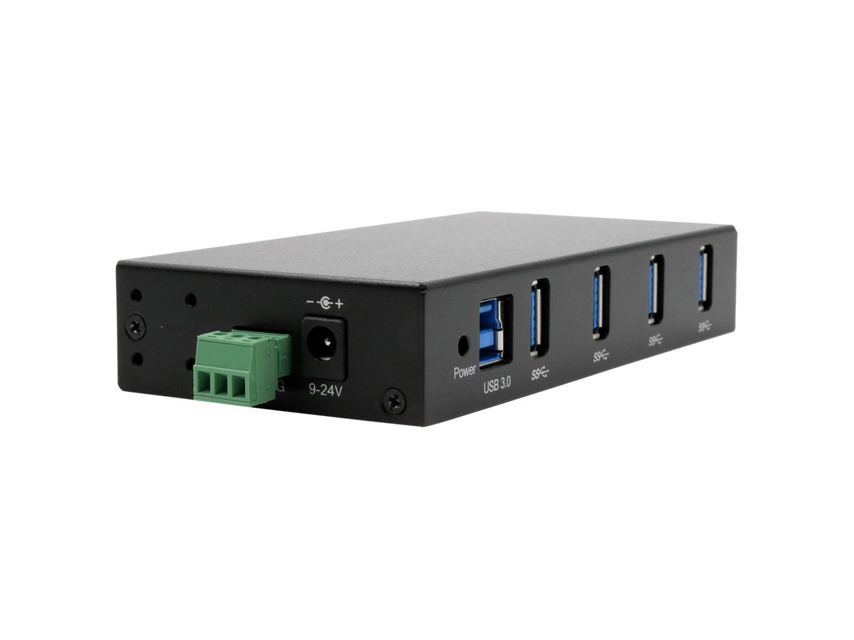EXSYS EX-11234HMS 4 Port USB 3.2 Gen 1 HUB Din-Rail Kit und Wand VIA VL811+ Chipset