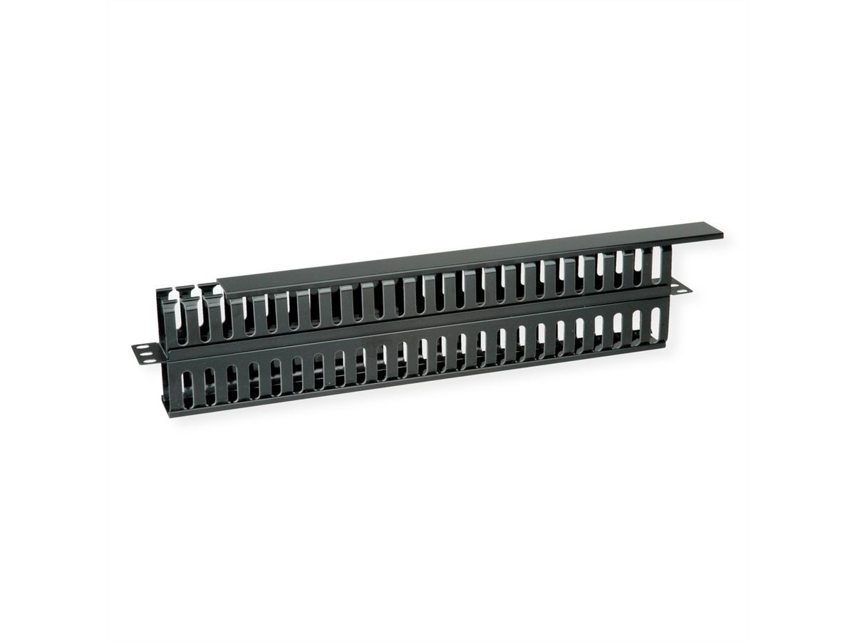 VALUE 19"-Frontplaat 1 HE met rangeerkanaal aan beide zijden, zwart