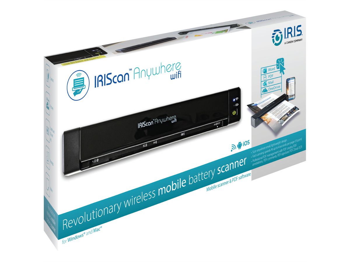 IRIScan Anywhere 6 WIFI Simplex 15PPM , Mobiele batterijscanner