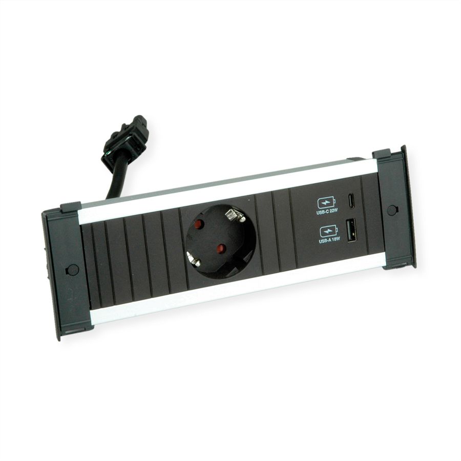 BACHMANN KAPSA S 1xCEE7/3, 1xUSB A/C 22W 0.2m GST18