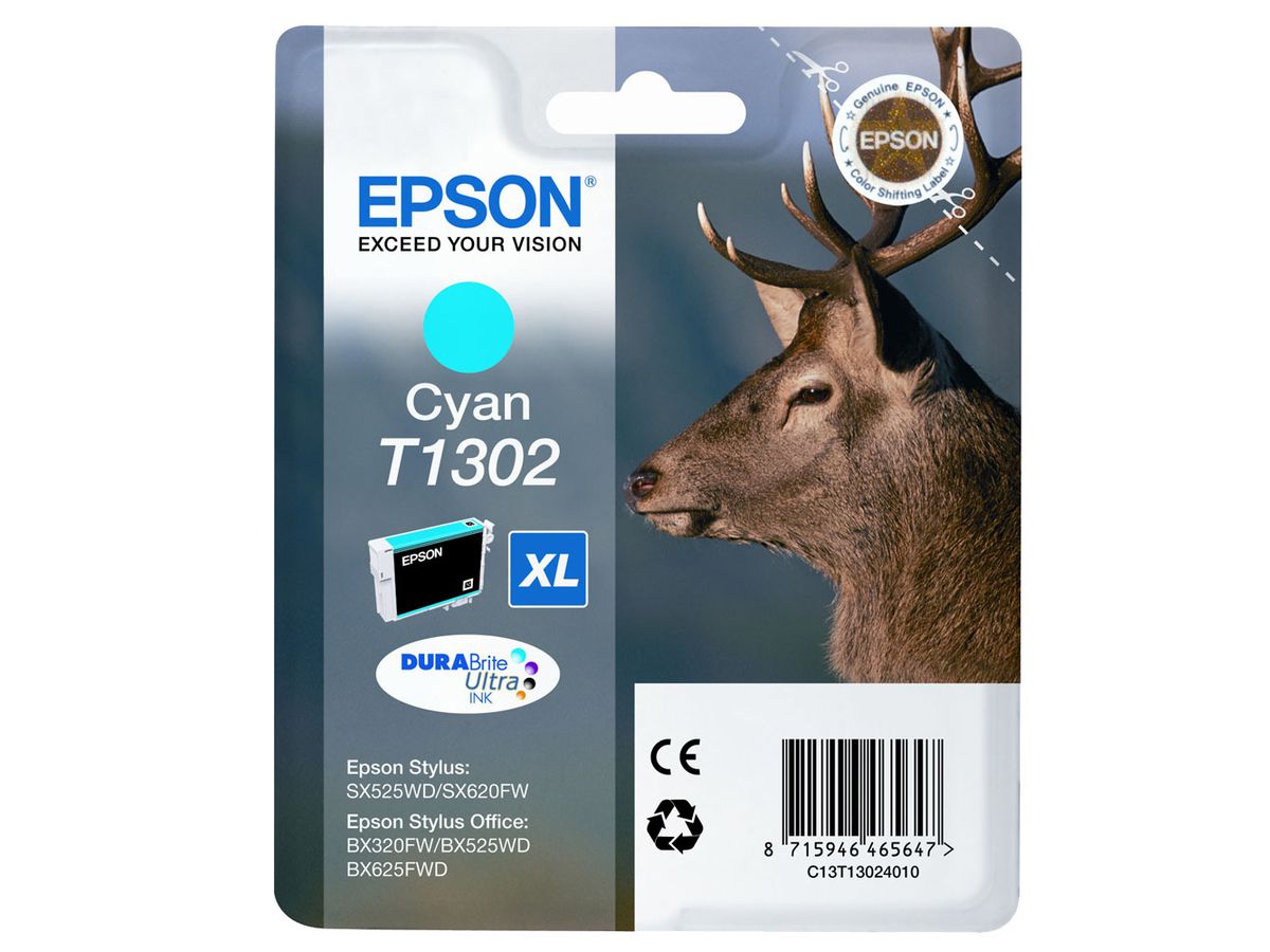 Epson inktpatroon Cyan T1302 DURABrite Ultra Ink