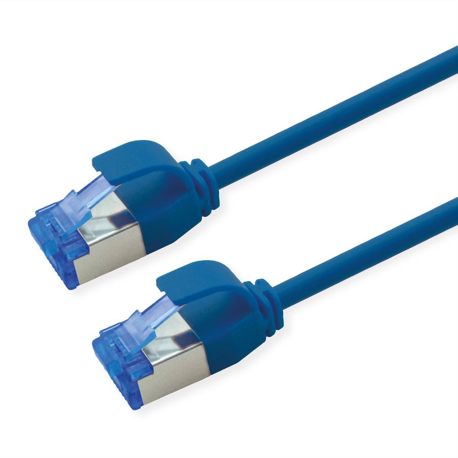 ROLINE S/FTP Patch Cord Cat.6A / Class EA, LSOH, Slim, PoE, blue, 5 m