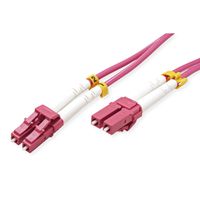 VALUE Fibre Optic Jumper Cable, 50/125 µm, LC/LC, OM4, LSOH, violet, 0.5 m