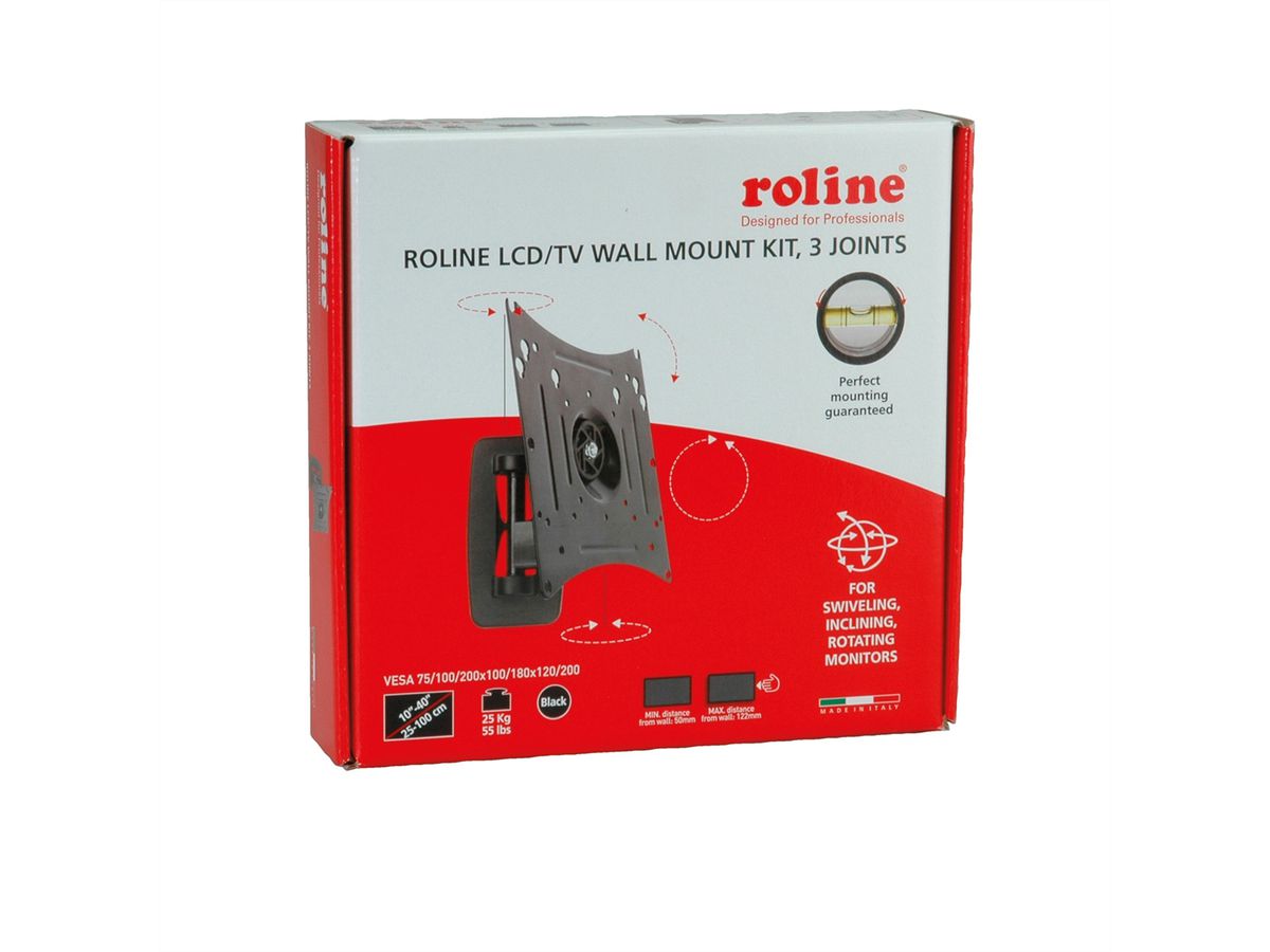 ROLINE LCD Monitor Arm, Wall Mount, 4 Joints