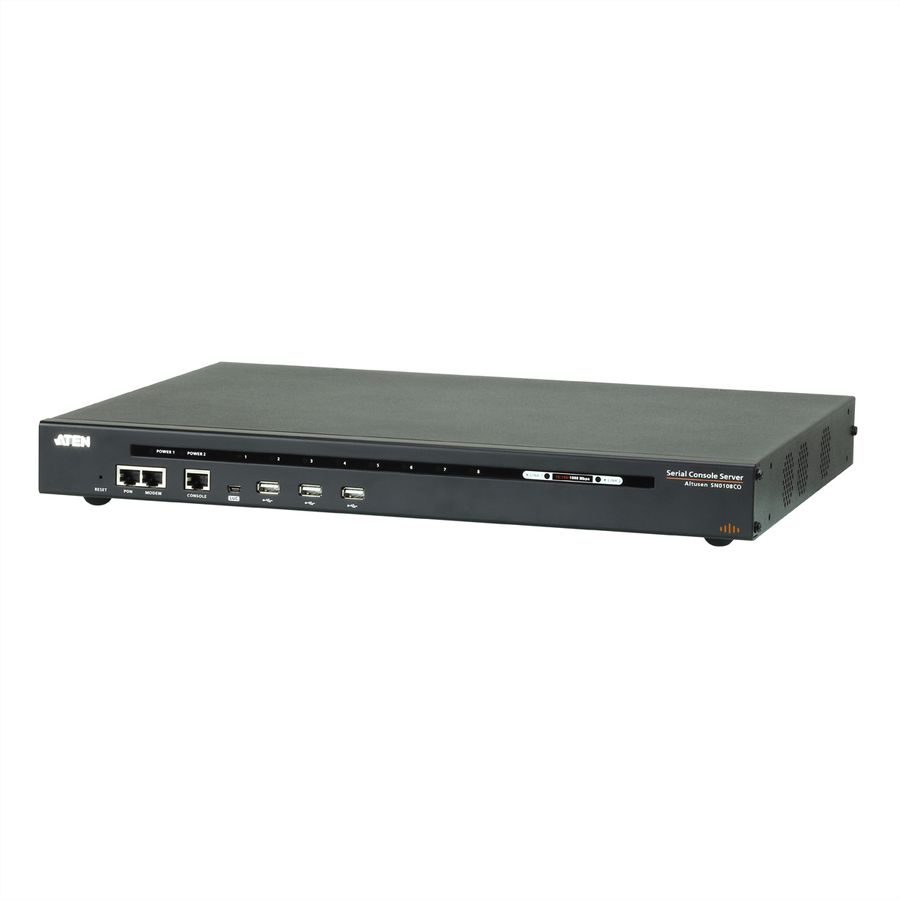 ATEN SN0108CO 8-poorts seriële consoleserver met dubbele voeding/LAN