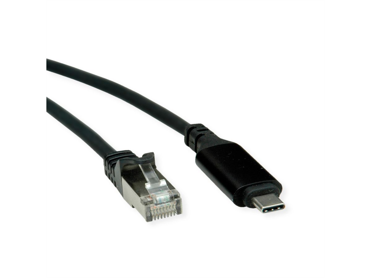 ROLINE USB 3.2 Gen 2 to Gigabit Ethernet Cable Converter, black, 2 m