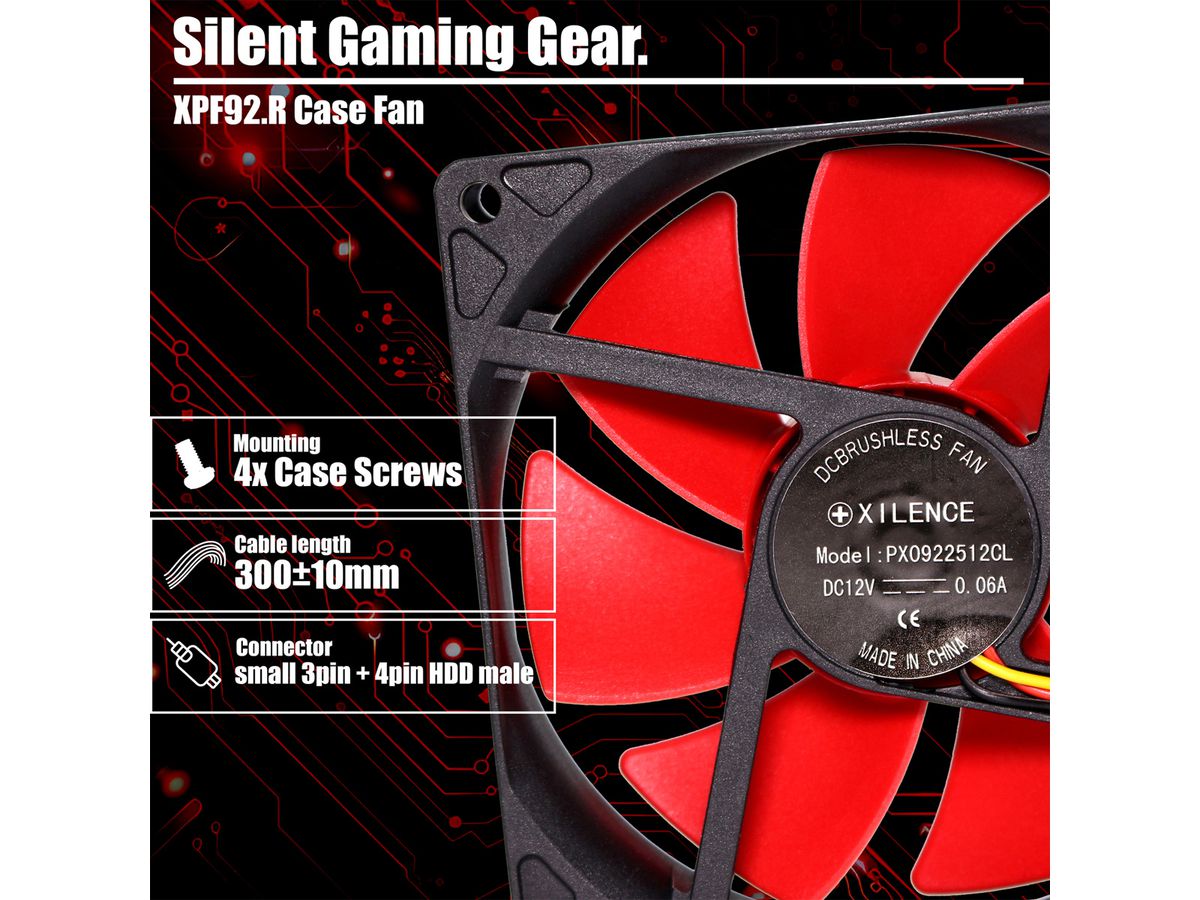 Xilence XPF92.R 92mm Performance Case Fan, 3PIN