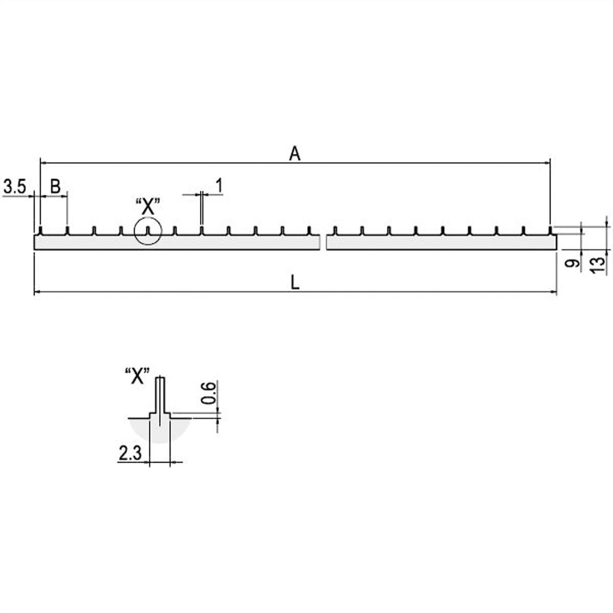SCHROFF PCB-verzamelrail voor stroomverdeling, 3 pk L328,1 mm