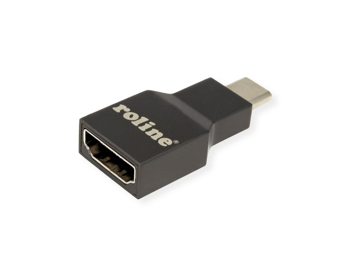 ROLINE Adapter USB type C - HDMI, Male/Female, grijs