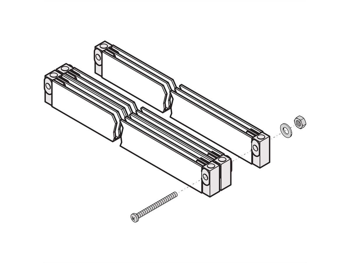 SCHROFF Mounting Bracket With Insulating Block for Busbar 1, 2 Poles