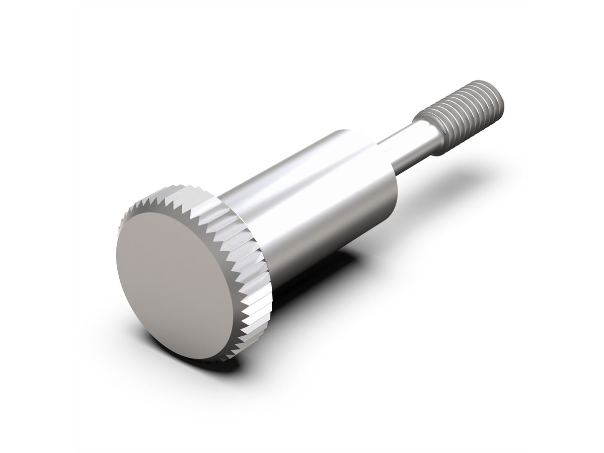 SCHROFF Kraagschroef, Kartelkop Lange uitvoering, M2,5 x 12,3 mm, Messing vernikkeld, 100 stuks