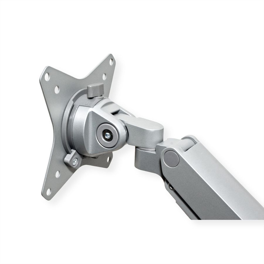 ROLINE Dual LCD Monitor Stand Pneumatic, Desk Clamp, Pivot, 2 Joints, silver