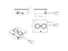 BACHMANN TWIST 2 1xCEE7/3 1xUSB A/C 22W 2.0m AEH stainless steel look angular