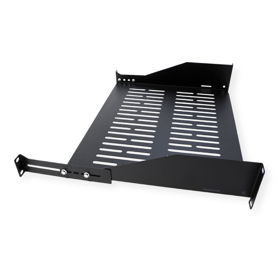 VALUE 19"-Fixed Shelf, 485 x 350mm, 2U, max. 25kg, black