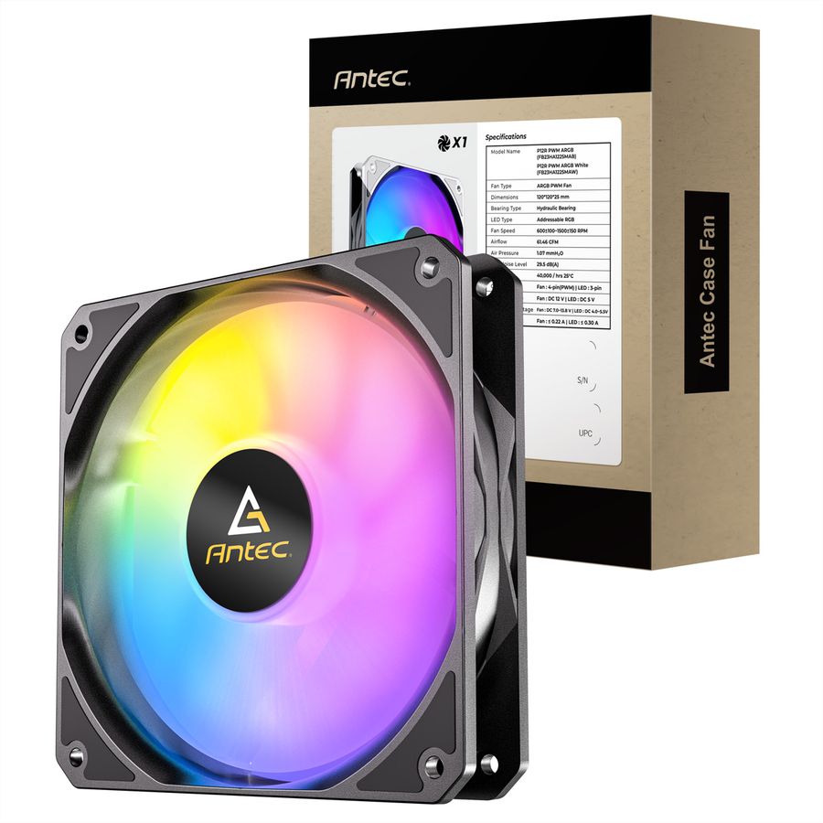 ANTEC P12R PWM ARGB REVERSE Fan PC Case Fan, black
