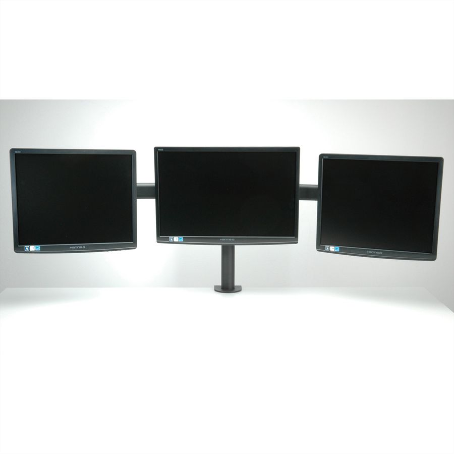 VALUE Drievoudige LCD-arm, tafelmontage, zwart
